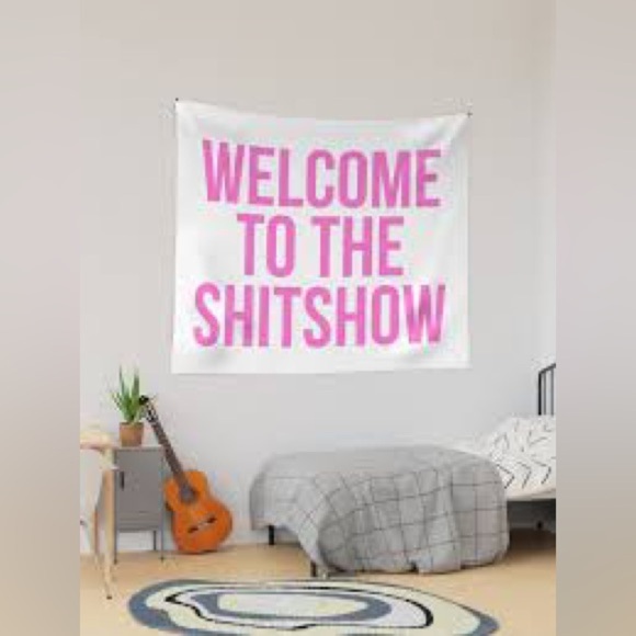 Pink and white welcome to the $h*t show wall tapestry - Picture 1 of 1